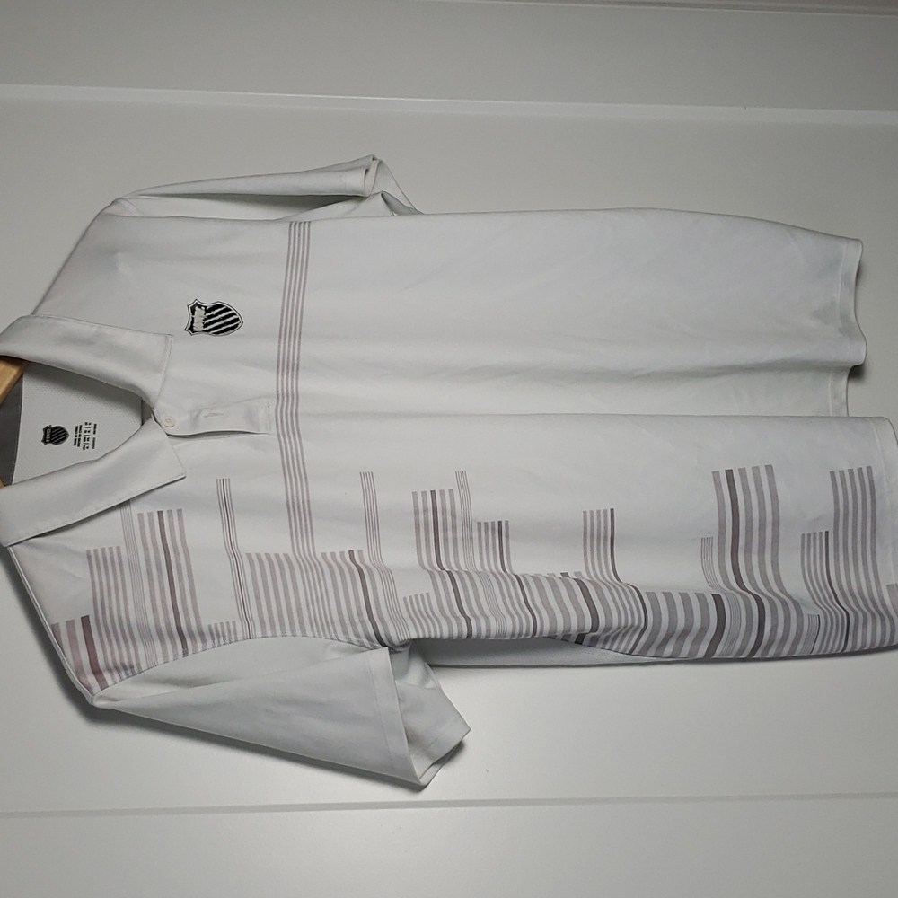 K-Swiss XL Men’s Gray White Athletic Polo